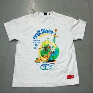 100 thieves open word white Graphic T-Shirt with Colorful Design